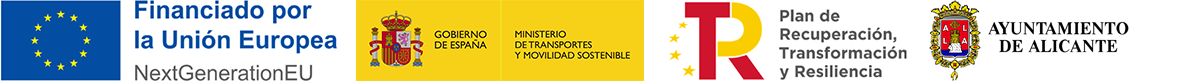 Logotipos NextGenerationEU, Transportes, Movilidad, Agenda Urbana y Plan de Recuperación