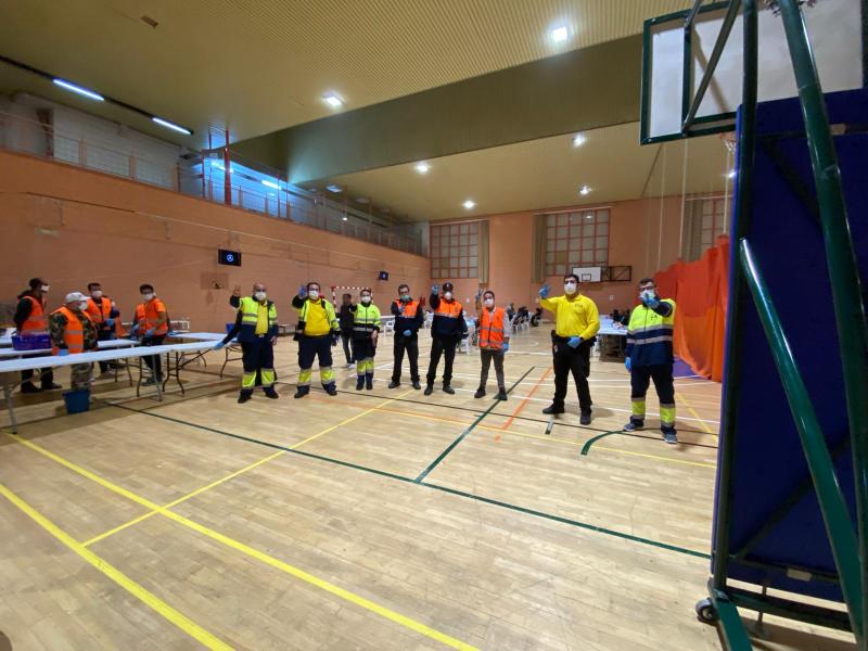 Voluntarios de Protección Civil del Ayuntamiento colaborando en el dispositivo del COVID Voluntarios de Protección Civil del Ayuntamiento colaborando en el dispositivo del COVID
