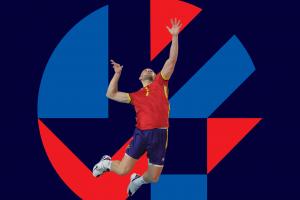 Cartel informativo partido EuroVolley