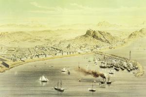 Alicante a vista de pájaro, mediados siglo XIX