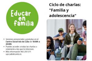 CICLO "FAMILIA Y ADOLESCENCIA". Centro Social Comunitario ISLA DE CUBA, mayo'26