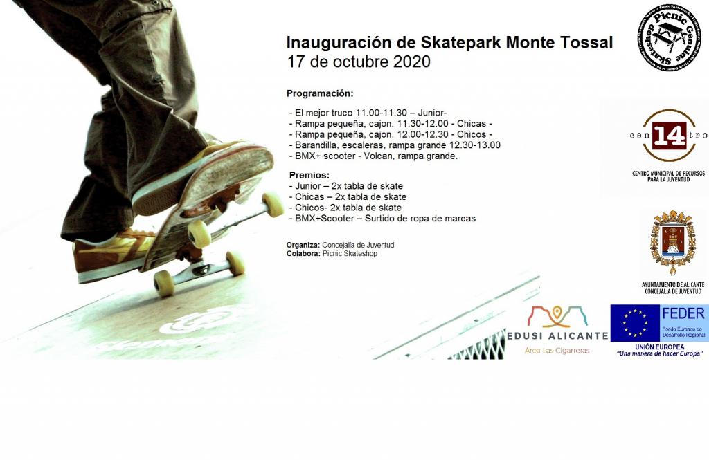 Inauguración de Skatepark Monte Tossal “Alicante EDUSI Green Day” |  Ayuntamiento de Alicante