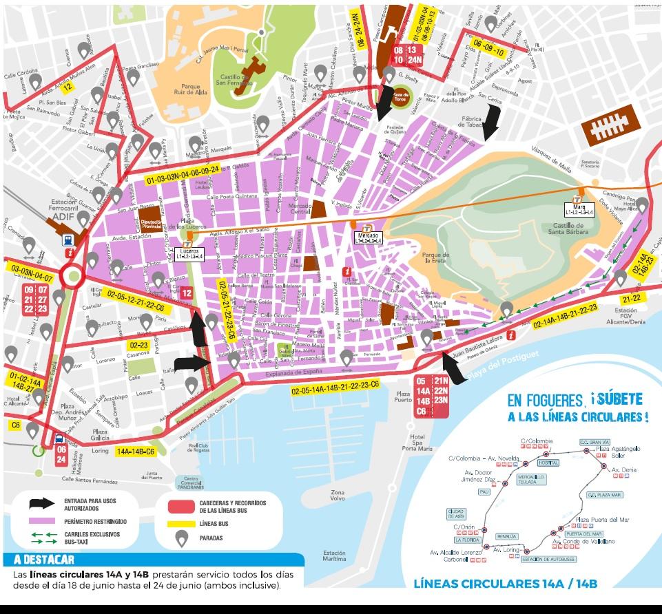 mapa bus alicante El Ayuntamiento recomienda el uso masivo de los transportes 