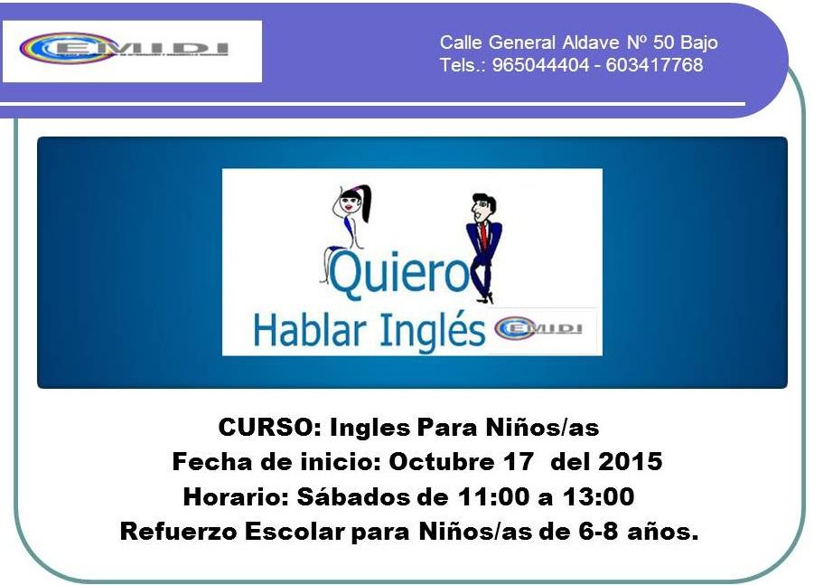 Taller De Ingles Refuerzo Para Ninos 6 8 Anos Emidi Ayuntamiento De Alicante
