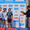 Podio femenino de la carrera de 5.000 metros