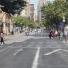 Primera jornada de peatonalización del centro de Alicante