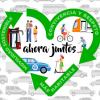 Cartel campaña "Ahora Juntos", bicicletas, patinetes eléctricos, peatones, coches