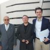 Andrés Olmo, presidente de Carolinas, el director Jaume Pascual y el compositor J. B. Francés Parra