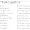 Listado de fotógrafos que participan en la exposición