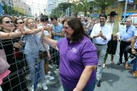 Reyes Martí, tras el lanzamiento de una mascletá en Luceros. 