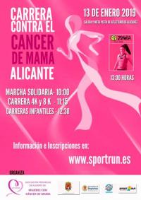 Cartel II Carrera Solidaria contra el cáncer de mama