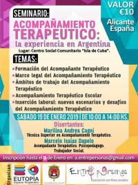 Seminario Acompañamiento terapéutico: la experiencia argentina. C.S.C. Isla de Cuba. 19/01/2019