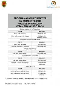 Programa del primer trimestre del aula de innovación de la calle San Francisco