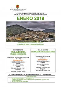 Centros Municipales de Mayores. Salidas culturales y medioambientales enero 2019