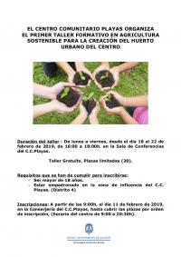 Taller formativo en agricultura sostenible para la creación del huerto urbano en el Centro Comunitario Playas