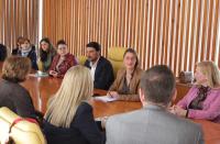 Barcala y de España durante su reunión con las escuelas infantiles de la ciudad.