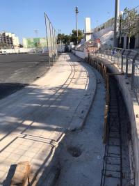 Obras en el campo de fútbol de la Ciudad Deportiva