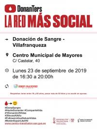 Donación de Sangre Villafranqueza. Lunes 23 de septiembre 2019.