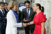 Luis Barcala, Fernández de la Vega y María Conejero, en Casa Mediterráneo