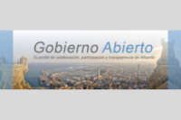 Cartel Gobierno abierto con fotografía de Alicante