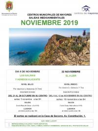 Cartel con datos de dos de las rutas previstas para noviembre 