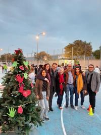 El edil de Coordinación de Proyectos, Antonio peral, en la fiesta de Navidad que se organiza en el barrio del Cementerio