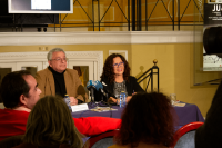 El edil de Cultura, Antonio Manresa y la subdirectora del Teatro, Mª Dolores Padilla en la presentación de la programación de primavera del Teat...