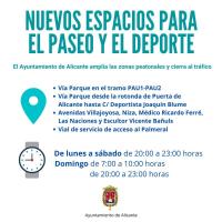 Cartel peatonalizaciones de Alicante