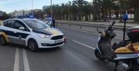 Control de la Policía Local de Alicante para hacer que se cumplan las medidas del estado de alarma