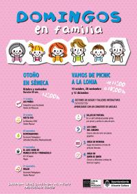 Cartel con el conjunto de propuestas culturales de Domingos en familia 