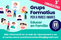 Grups formatius per a pares i mares ONLINE "Educar en família" 