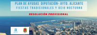 Resolución provisional ayudas Plan Diputación Ayuntamiento Alicante