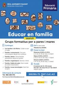 Grups formatius per a pares i mares ONLINE "Educar en família" 