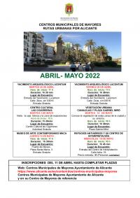 Cartel actividades centros municipales mayores Abril-Mayo 2022