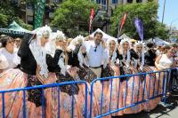 El alcalde junto a la Bellea del Foc y sus Damas en la mascletà