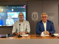 Los portavoces en la rueda de prensa de la Junta de Gobierno Local