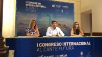 El alcalde y la concejala de Empleo en la presentación del I Congreso Alicante Futura