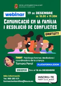 WEBINAR: "COMUNICACIÓ EN LA FAMÍLIA I RESOLUCIÓ DE CONFLICTES