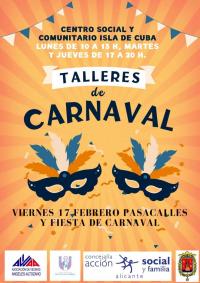 Cartel talleres y fiesta Carnaval