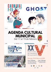 Cartel anunciador de la Agenda Cultural del 17 de febrero de 2023