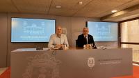 El portavoz municipal, Antonio Manresa, junto con el portavoz adjunto, Manuel Villar en la rueda de prensa tras la Junta de Gobierno