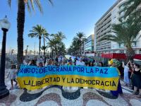 Imagen de la marcha cívica organizada por la asociación ‘Amigos de Ucrania’