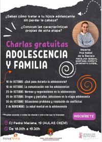 CICLO DE CHARLAS FAMILIA Y ADOLESCENCIA. CREM. OCTUBRE