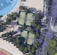 Perspectiva aérea de las pistas de pádel de la Ciudad Deportiva 
