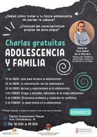 CICLO DE CHARLAS FAMILIA Y ADOLESCENCIA. CENTRO COMUNITARIO PLAYAS. ENERO/FEBRERO