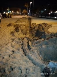Tramo del tubo afectado en la Playa del Postiguet