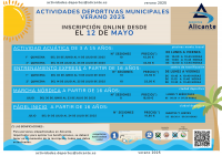 Cartel información actividades deportivas verano 2025