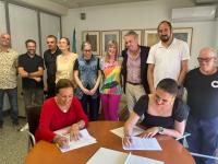 Acto de la firma del convenio entre el Ayuntamiento de Alicante y APSA