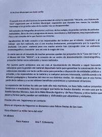 Carta de Paco Huesca i Ana Echevarria