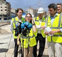 Imagen del acto de visita de las obras en la Estación Central